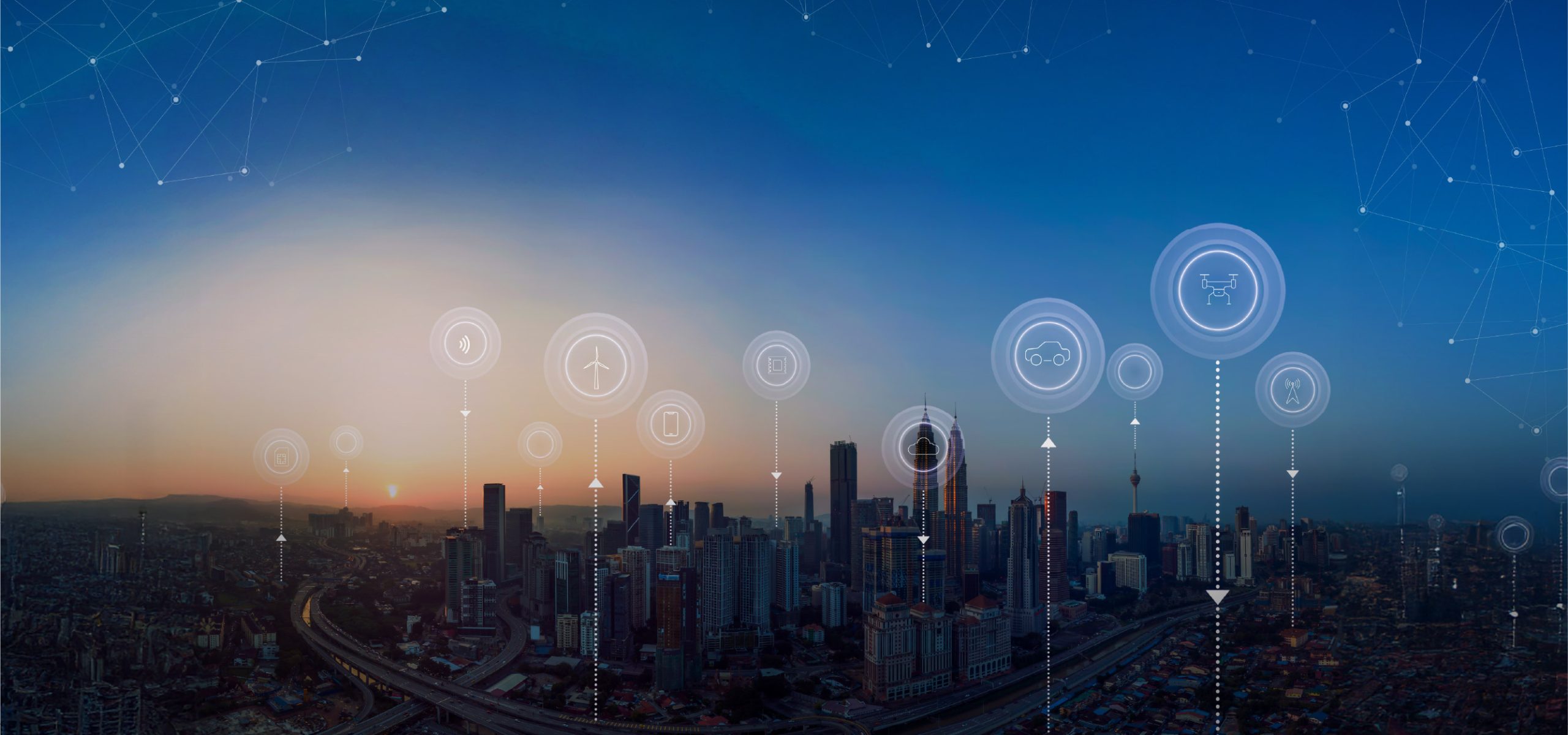 Connected smart city managed over the air